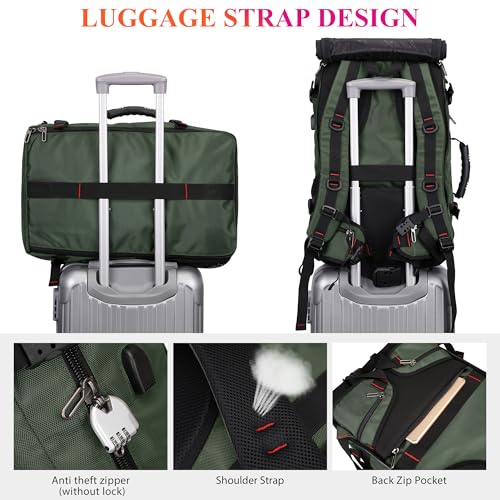 Image of WITZMAN Carry on Travel Backpack for Men Airline Approved Convertible Nylon Luggage Backpack