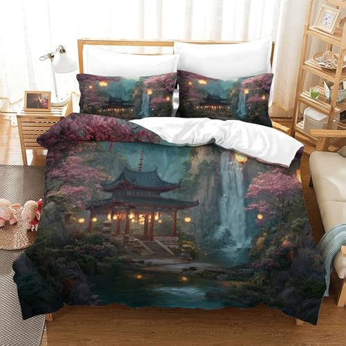 Parure de lit tie-dye abstrait housse de couette imprimé 3D microfibre ultra douce King - 3