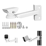 ZT-NET ZT-NET Security Camera Mount Corner Pole Mounting Bracket Universal Heavy-Duty Adjustable Holder for CCTV Cameras Installation Indoor and Outdoor Iron, White
