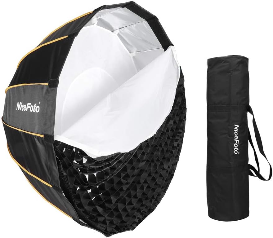 90cm /35inch Umbrella Softbox Photography Studio SoftBox with Grid Carry Bag for Bowens Mount LED Flash Light for Portrait Wedding Product Photography (90cm)