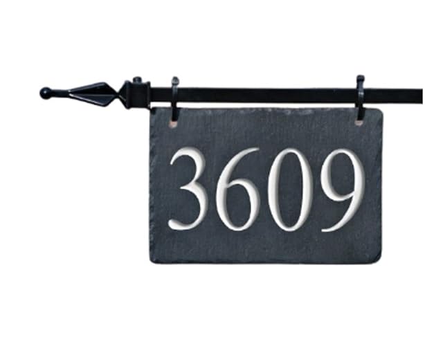 HANGING HOUSE NUMBERS CARVED SLATE/Address Sign Plaque