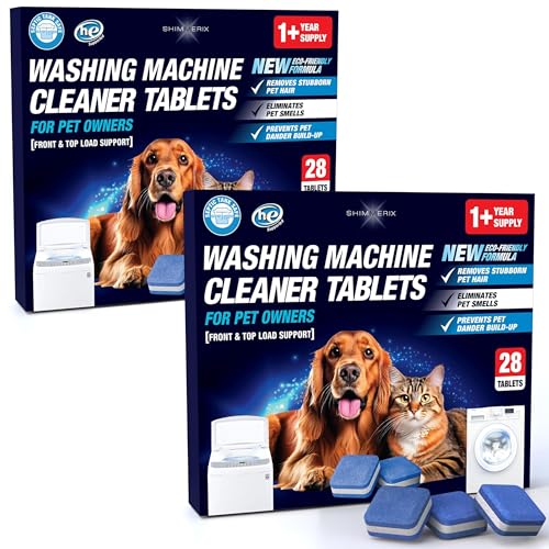 Washing Machine Cleaner Pro Tablets for Pet Owners - 56 Pack, Front & Top Load Washer Deep Cleaning, Septic Tank Safe, HE Support, Remove Stubborn Pet Hair,...