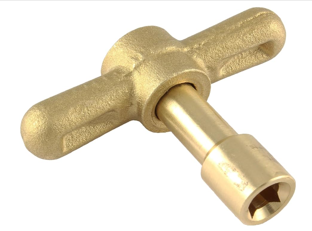 Lockshield Stopcock Key for Bib Taps with Lockshield Top (Solid Brass Radiator Valve Key) by Cool Products International Limited