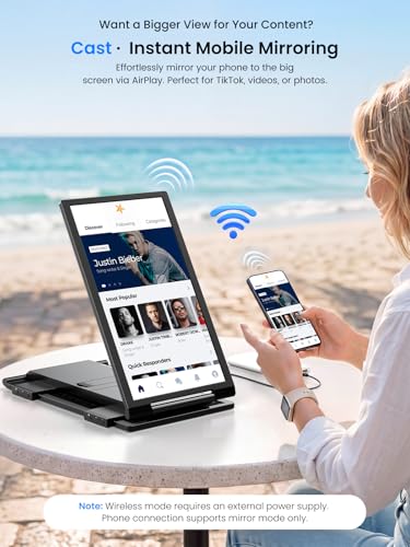 Image of UPERFECT Laptop Screen Extender, 14'' Wireless Triple Portable Monitor, Ultra-Slim Dual Travel Monitor 125% sRGB One Cable Plug -Play Extender Monitor for MacOS /Win /Android, Fits 13.3-17.3 inch Laptops