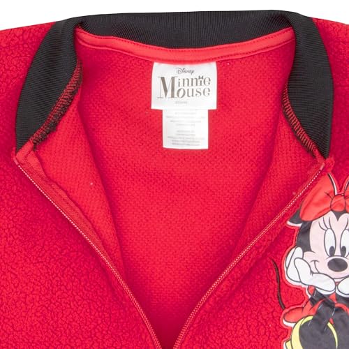 Image of Disney Lilo & Stitch, Minnie Mouse Girls Fleece Varsity Jacket - Fuzzy Lightweight Zip-Up Bomber Jacket for Kids