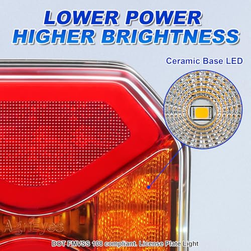 Image of Agrieyes Wireless Trailer Lights, Magnetic Tow Tail Light Kit (T326) | 2 Mounting Options | 30s Magnetic Mount | 100ft Stable Range | USB-C 9H Runtime | IP67 Waterproof | Cross-State Towing