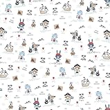Esta bonita tela de algodón no elástica es ideal para los proyectos de costura más diversos y ropa infantil. Se puede utilizar para ropa dulce, nido de bebé, cojín de lactancia, manta para gatear, fundas de almohada, ropa de cama, cortinas, guirnaldas, máscaras de protección bucal, etc
