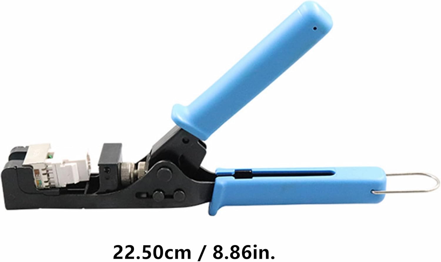 Yankok 180 Degree Keystone Jack Punch Down Tool (Fit Short Body with Plat Pin Jacks Only), CAT5/5e and CAT6/6A Adapter Fast Termination Crimper, One Hand Operation with Quick Lock Blue Handle