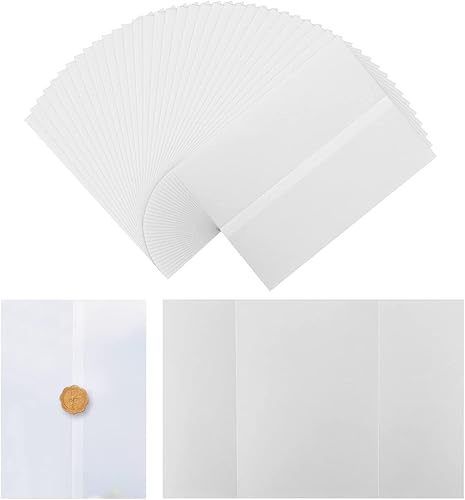 50 piezas de papel de vitela preplegado para invitaciones, papel de vitela de 5 x 7 pulgadas para boda, baby shower, fiesta de cumpleaños,