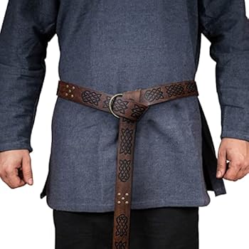 Lederen kilt riem en gesp set - Schotse Keltische diamant reliëf