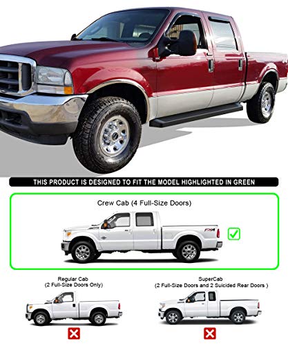 Estribos negros APS 6 pulg compatibles Ford F250 F350 miniatura 2