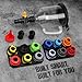 18-Piece Engine Oil Funnel Kit, 1.59QT/ 1.5L Automotive Coolant Funnel Set, 12 Adapters, Elbow Fitting, Arrow Screen and Magnetic Storage Tray, Compatible with GM, Ford, BMW, Audi, Land Rover Etc