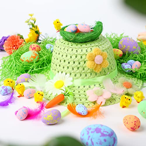 VEYLIN Easter Bonnet Kit, Easter Bonnet Hat for Kids Make Your Own Easter Hat DIY Easter Bonnet Kit Easter Hat for Boy Girl(Green) - Image 3