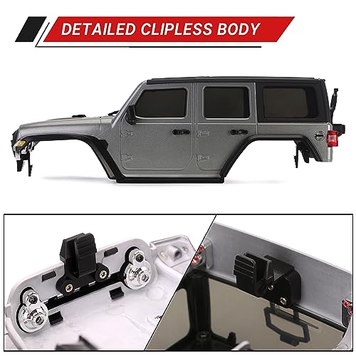 INJORA 133g 6.10in Wheelbase Shell - ABS Hardtop Body Kit with Front Rear Bumpers for TRX4M Bronco Defender 1/18 RC Crawler Chassis (Army Green) - Thumbnail 3