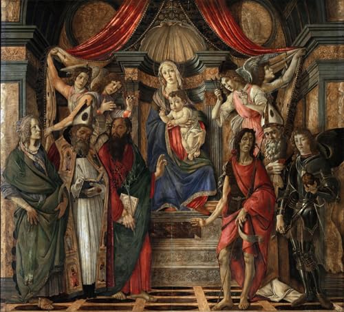 Pinturas Famosas Impresiones de Lienzo Poster Sandro Botticelli Pala San Barnaba Cuadro Salon 60x90