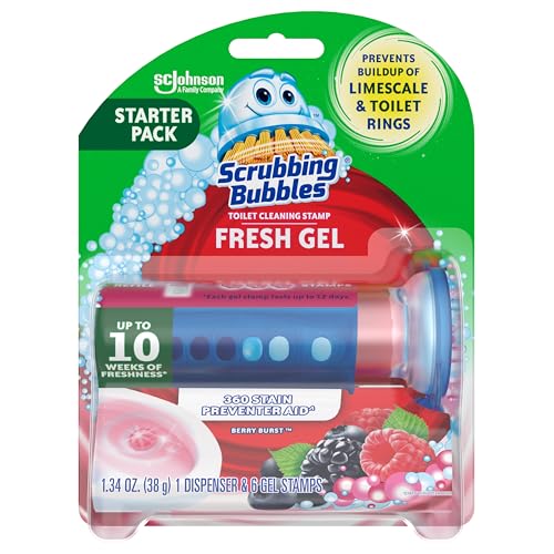 10% coupon - Scrubbing Bubbles Fresh Gel Toilet Bowl Cleaner, Berry Burst Scent, 6 Stamps