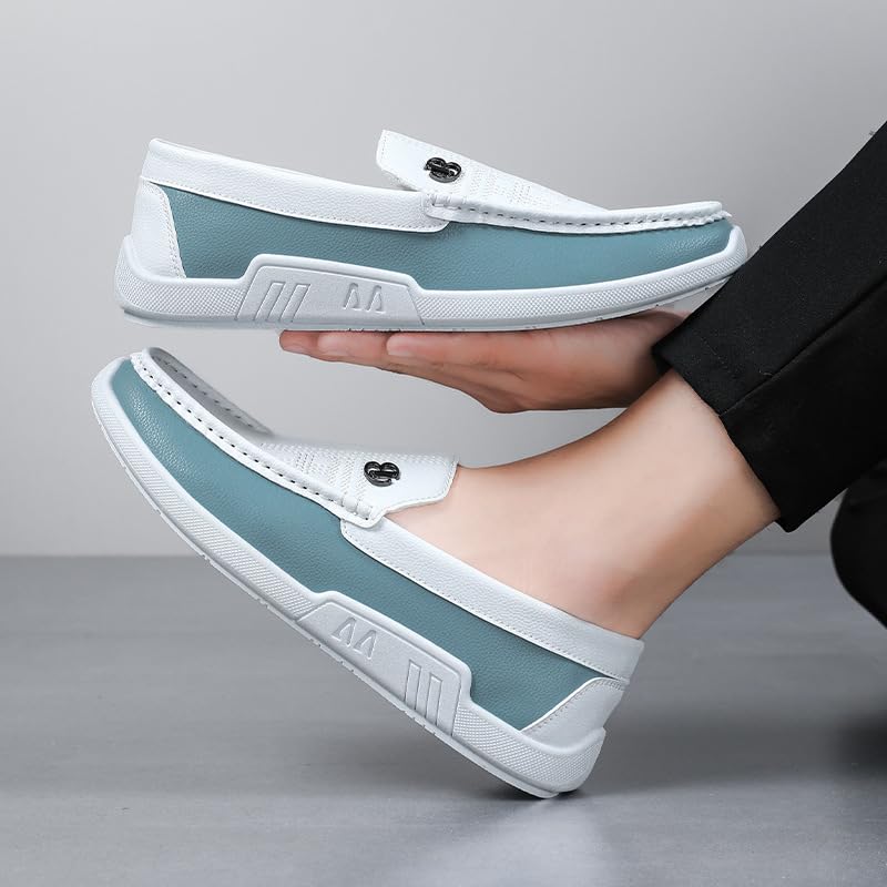 Men's Trendy Color Block Slip on Loafer Shoes - Comfortable Breathable Dress Shoes Men3