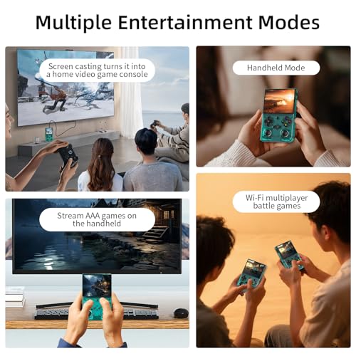 Image of RG35XX Pro Retro Handheld Game Console , RG 35XXPro Support HDMI TV Output 5G WiFi Bluetooth 4.2 , 3.5 Inch IPS Screen Linux System Built-in 64G TF Card 4353 Games(Transparent Teal-New)