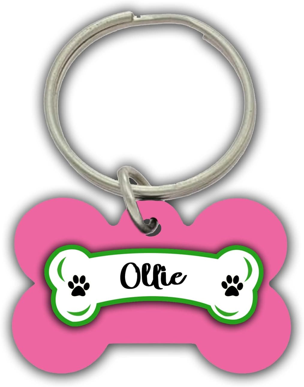 Ollie Pets Name/Identity Tag Bone Shape Tag for Dogs and Cats , Dog ID tag -ATPET03072