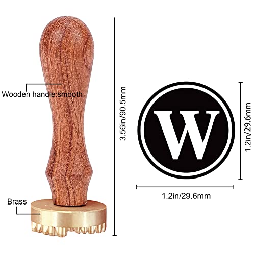 CRASPIRE W Ice Stamp Letter Ice Cube Stamp Ice Branding Stamp with Removable Brass Head & Wood Handle Vintage Ice Stamp for DIY Crafting Cocktail Whiskey Mojito Drinks Bar Making - Image 2
