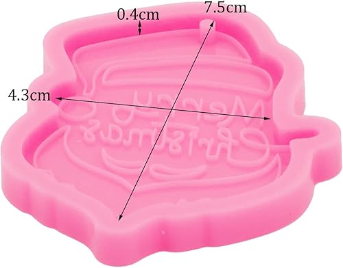 Miniatura 8 de Molde de resina para sombrero de Navidad brillante y brillante para fundición de epoxi de silicona de Feliz Navidad - Llavero de adorno de