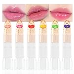 BINGBRUSH 6 Pcs Crystal Flower Jelly Color Changing Lipstick,Long Lasting Lip Care Moisturizer Lip Balm Magic Color Change Lip Gloss Lip Tint Stain Matte Makeup Lipstick (6 Pcs 01-06)