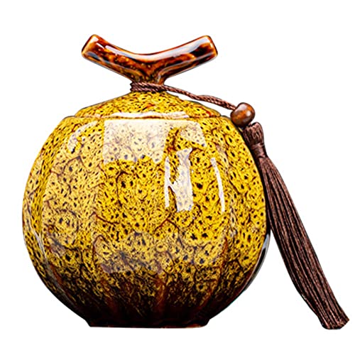Pojemnik na herbatę. Ceramiczny słój na herbatę, herbata w stylu dyni ceramiczna beczka na herbatę czarna herbata uszczelniony zbiornik zbiornik do przechowywania herbata Puer ceramiczna hermetyczna(U