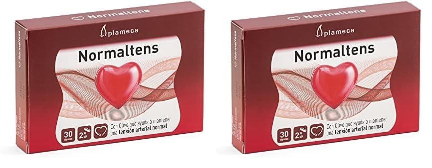 Plameca- Normaltens - Para mantener la Tensión Arterial, Hipotensor, Diurético y Cardioprotector - Fórmula con Olivo + Espino Blanco + Ortosifón + Ajo Negro Y Coenzima Q-10-30 Cápsulas