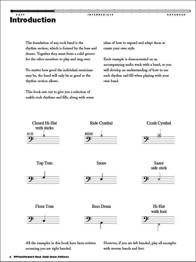 Partition Fast Forward Rock Solid Drum Patterns livre batterie avec CD audio d'apprentissage - 3