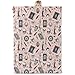 ICAAV Gothic Witchcore Flannel Blanket 50x60in,Skulls,Candles,Spell Books and Moons on Pink Background,Soft Lightweight Throw for Witches,Goth Aesthetic,Halloween Decor Gifts Blankets