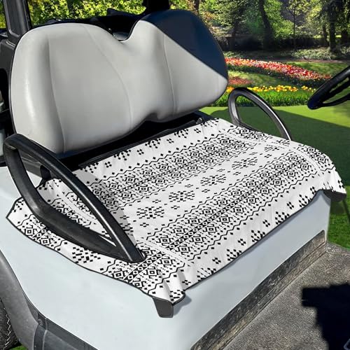penstroll Sightseeing Bike mat Cover,Grey Simple Pattern, Polyester Golf cart seat Blanket for All EZGO, Yamaha, Club Bikes, etc. Golf Accessories, 52 x 32