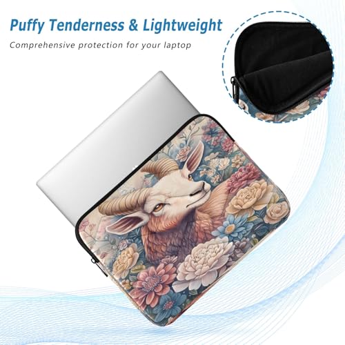 Funda para laptop tamaño grande con diseño Goat Flowers miniatura 5
