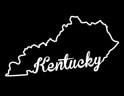 Miniatura 1 de HELLAT ND320W State of Kentucky - Calcomanía adhesiva de 7 x 3.7 pulgadas, vinilo blanco de alta calidad