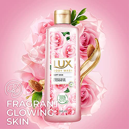Image of LUX Shower Gel, French Rose Fragrance & Almond Oil Bodywash, With Glycerine For Soft & Glowing Skin, Paraben Free, 245 ml