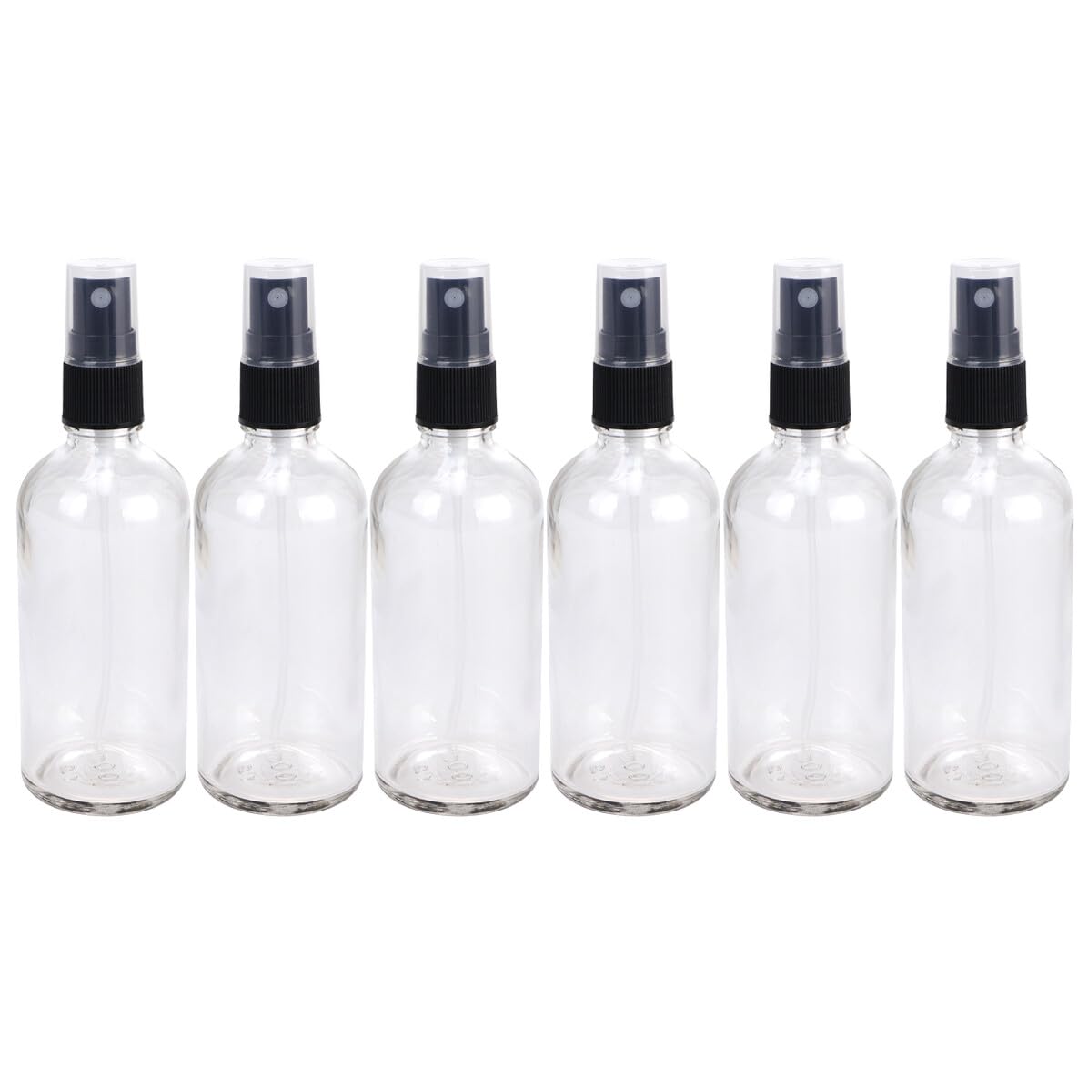 Anneome 6 Stück Transparente Glas Sprühflaschen mit Feinem Nebel Nachfüllbare Parfümzerstäuber Leichte Reiseflaschen mit Schwarzem Sprühkopf für Make up Aromatherapie Camping