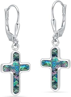 925 Sterling Silver Cross Earrings for Women and Men | Classic Unisex Christian Cross Dangler Earrings Silver | Religious Gifts for Women