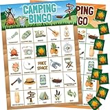 Fancy Land Camping Bingo Game for Kids 24 Players Outdoor Party Camp Adventure Activities Supply