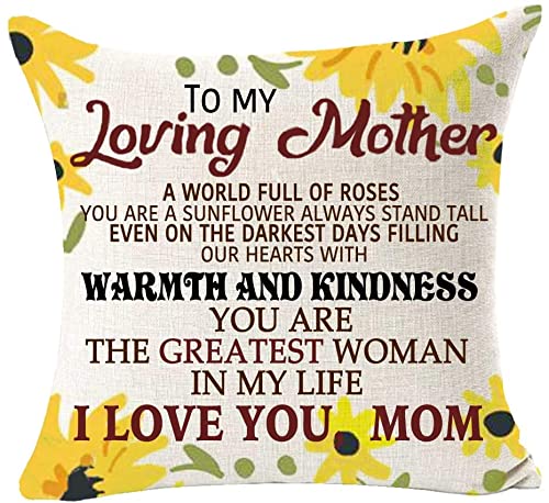 Bénédiction à ma mère, nous partageons des rêves rire des moments difficiles larme je t'aime coton lin carré jeter taille taie d'oreiller décorative housse de coussin taie d'oreiller canapé 18 "x 18" Cover