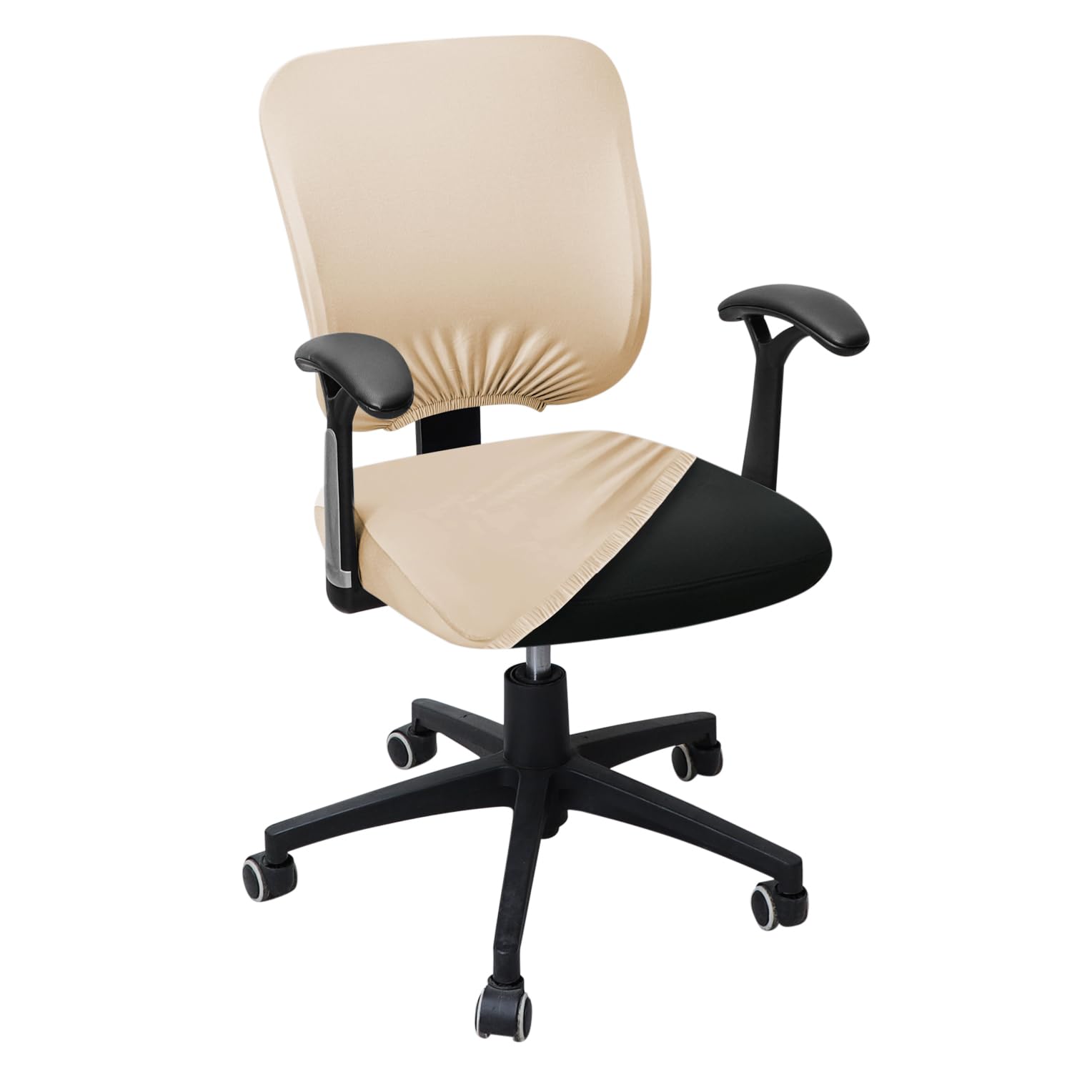 HOKIPO Polyester Blend 140gsm Stretchable Office Chair Cover, Beige (AR-5224-BGE)-image-18