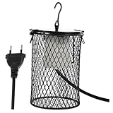 COLLBATH Pantalla De Reptil Pantalla De Preservación Del Calor Cubierta De Luz De Preservación Del Calor Portalámparas De Calefacción Cubierta Anti-quemaduras De La Lámpara Black Metal