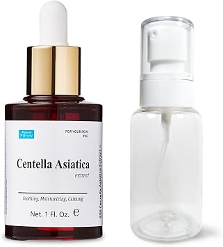 Centella Asiata extract 1 fl oz dropper soothes, moisturizes and calms skin Use as facial toner or mist. with an empty spray bottle