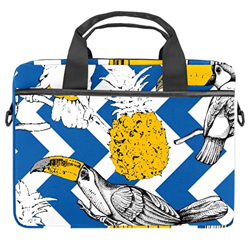 Sac à bandoulière pour ordinateur 13-14,5 pouces avec motif dinosaure bleu et blanc