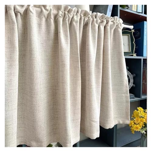 Rideaux courts en lin beige de qualité supérieure pour décoration de la maison - 3