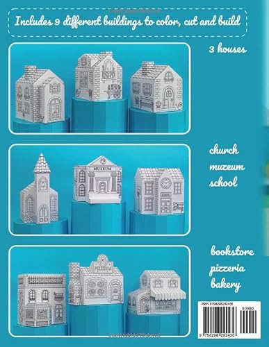 Paper World: Create Your Own Paper Town: Arts And Paper Crafts Coloring Activity Book for Kids 8-12, Paper Engineering, DIY 3D Paper Houses