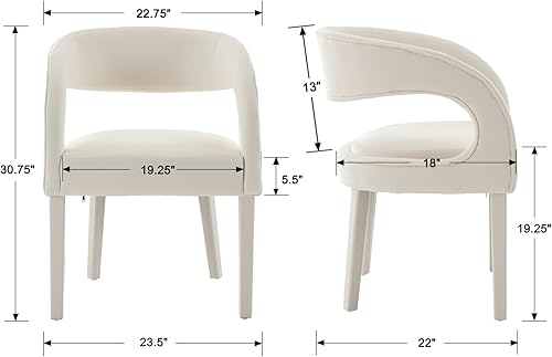 Miniatura 10 de CIMOTA Juego de 2 sillas de comedor tapizadas modernas para cocina y comedor, sillas de cocina con brazosrespaldo abierto, cómodas sillas