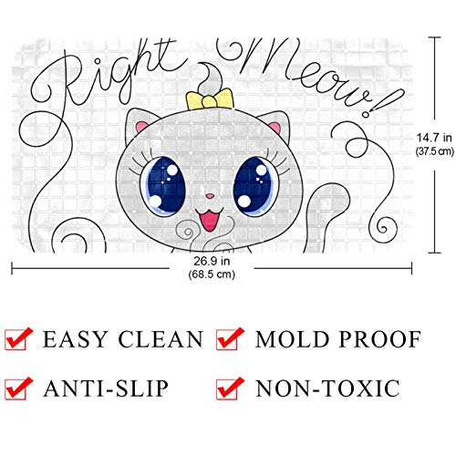Tapis de bain original enfants Bennigiry Tea Time chat 68x37cm - 5