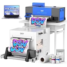 DSV A3 Pro XP600 DTF Printer, 2X Speed Compared to L1800/L805 DTF Printer Machine, 4.5" LED Foldable Touch Screen, White Ink Circulation & Auto-Cleaning, Dual Alarm