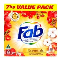 Fab Essentials Cotton Seeds Oil and Red Cherry Blossom Front and Top Loader Laundry Powder 7 kg