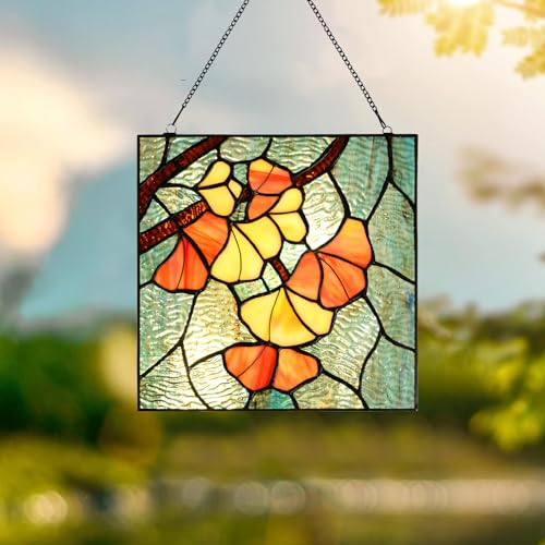 image for HomeBeauty PA0005 Tiffany Style Stained Glass Window Panel, Handcrafte