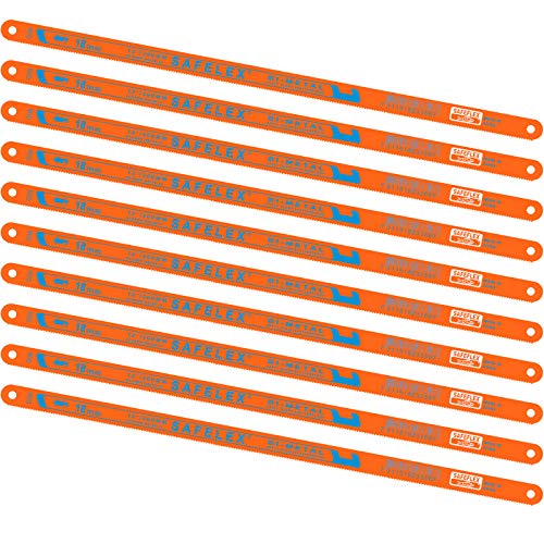 Corte Y Pulido, Tools 20 hojas de repuesto para sierra para metales con 18 dientes y 24 dientes por pulgada (fondo naranja con letra bimetálica)